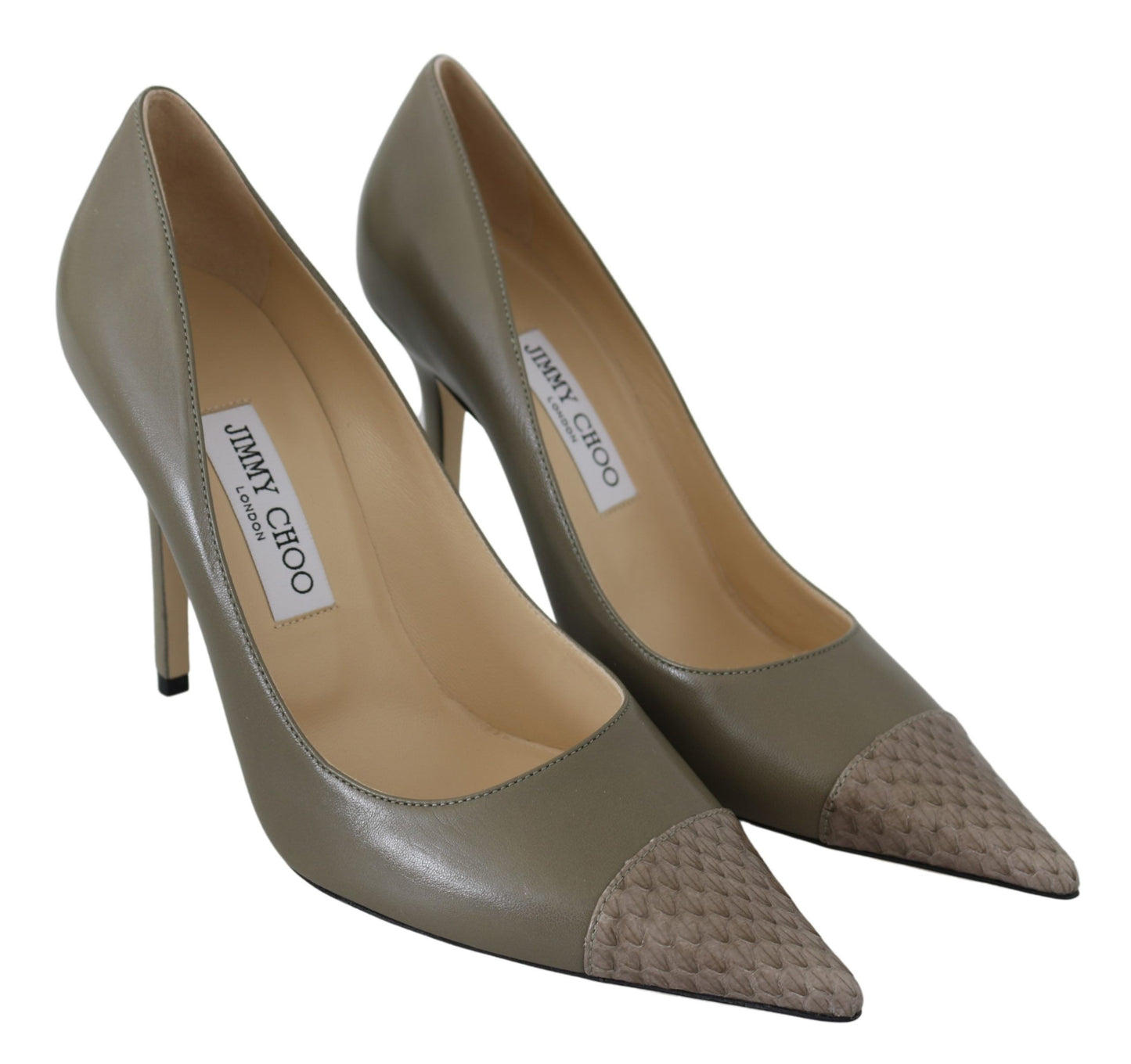 Jimmy Choo Elegant pebble green pointed toe pumps