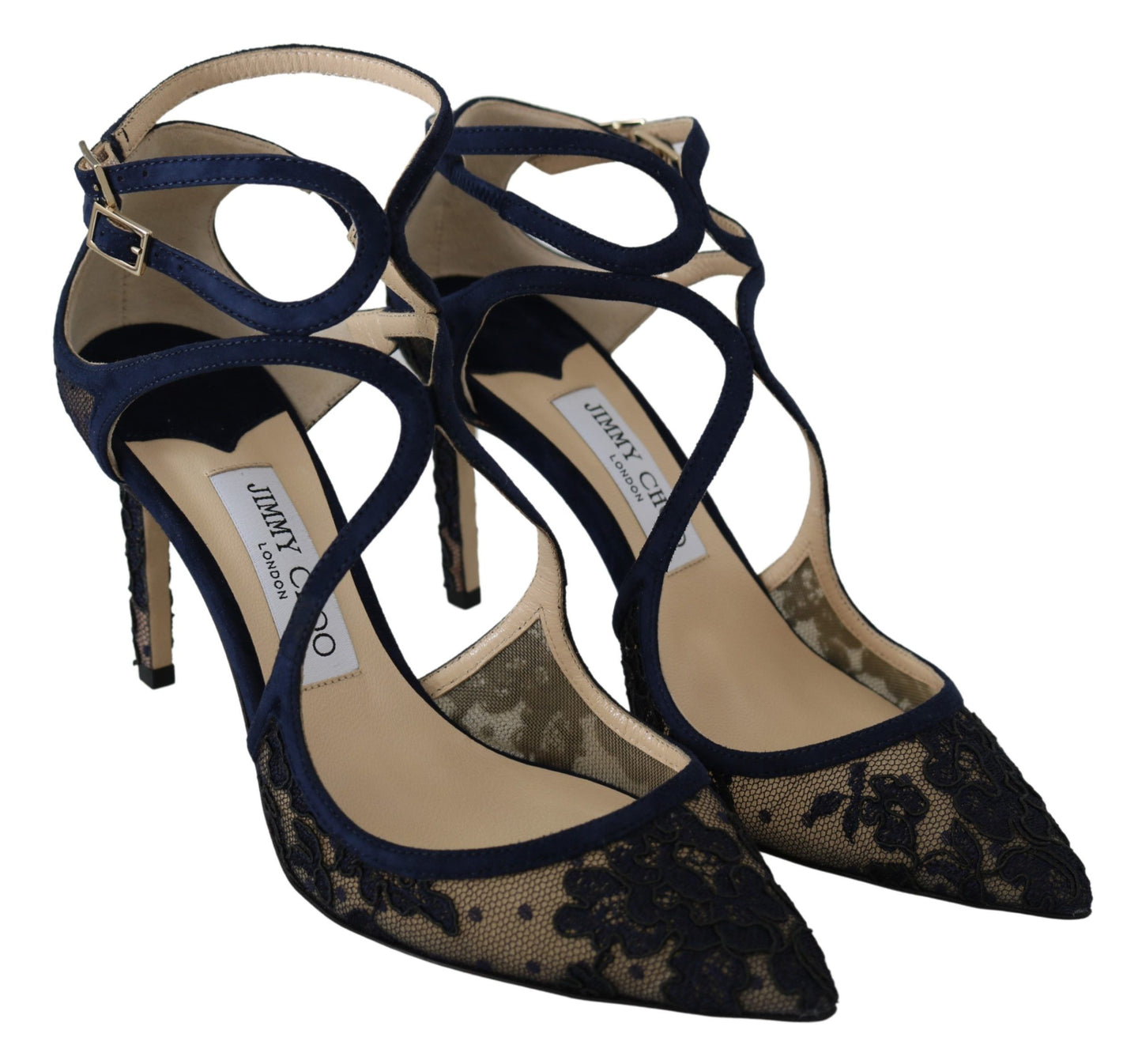 Jimmy Choo Navy Blue Lancer Leather Pumps Elegance Unleashed