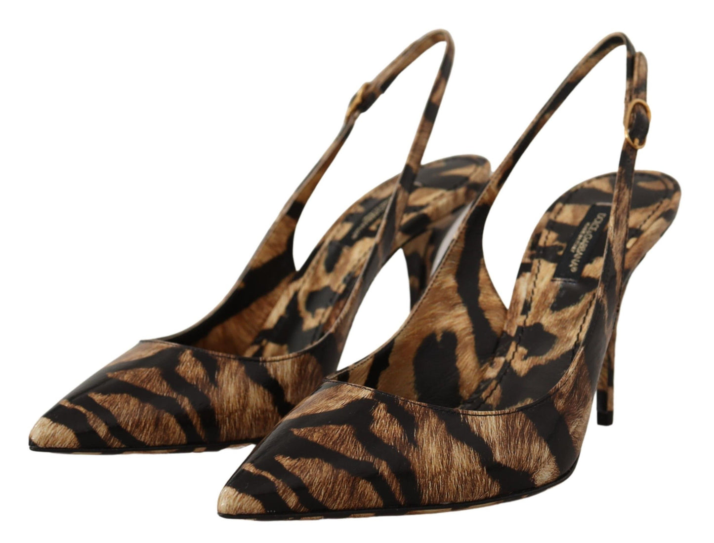 Dolce &amp; Gabbana tiger pattern slingback heels pumps