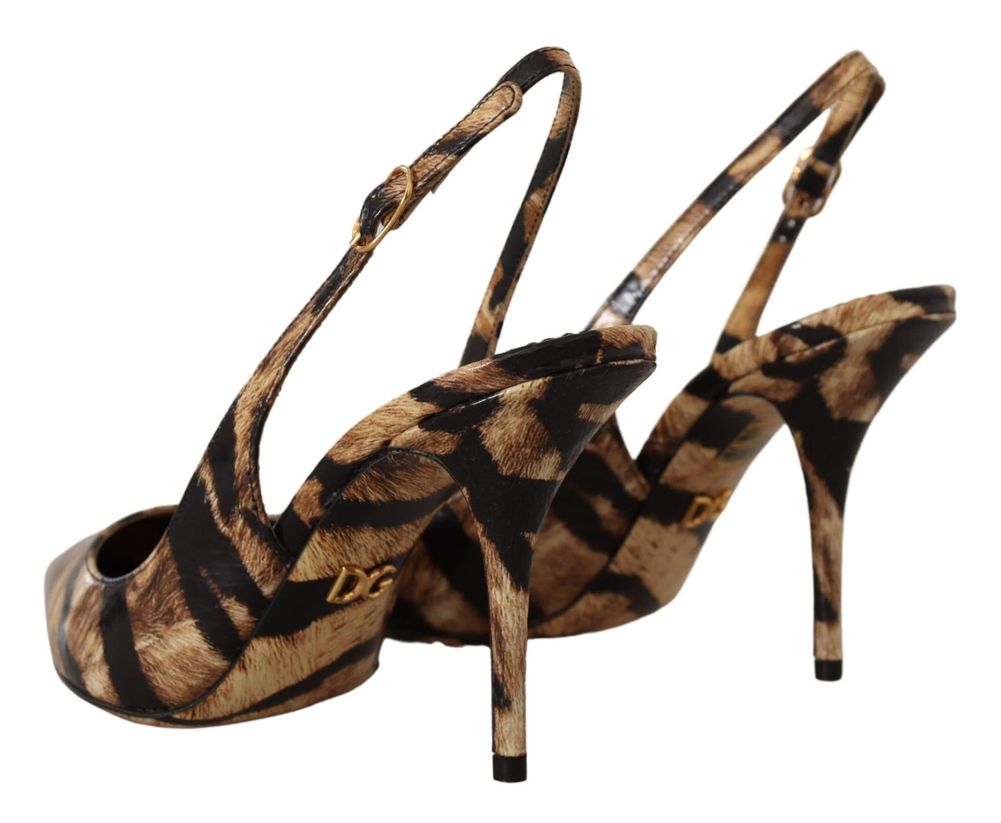 Dolce &amp; Gabbana tiger pattern slingback heels pumps