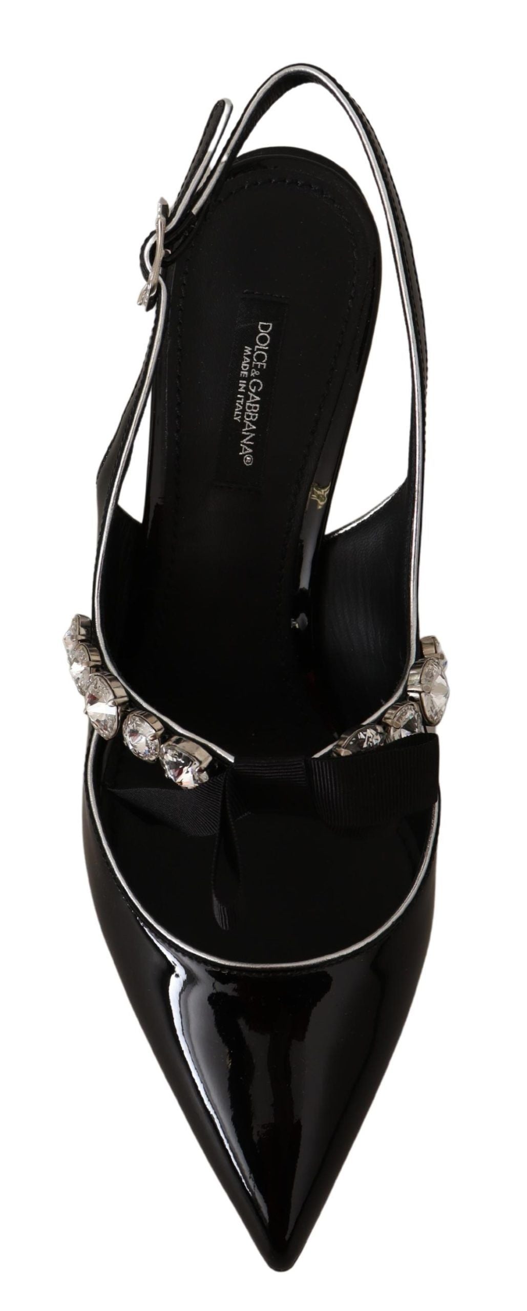 Dolce &amp; Gabbana Elegant Crystal Slingback Heels Pump