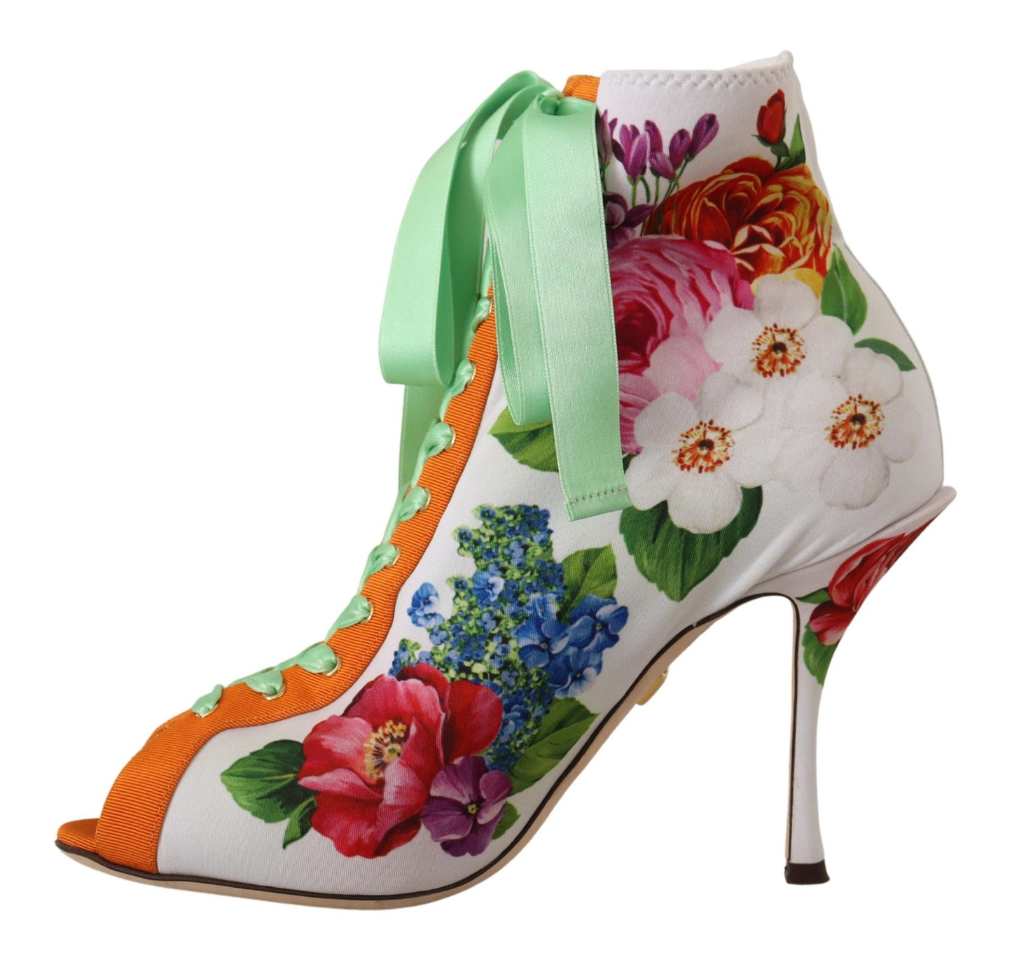 Dolce &amp; Gabbana Floral Open Jersey Heels