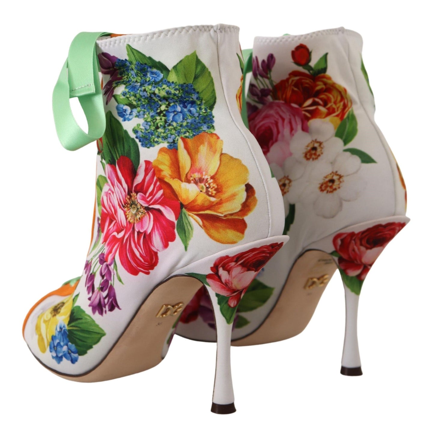 Dolce &amp; Gabbana Floral Open Jersey Heels