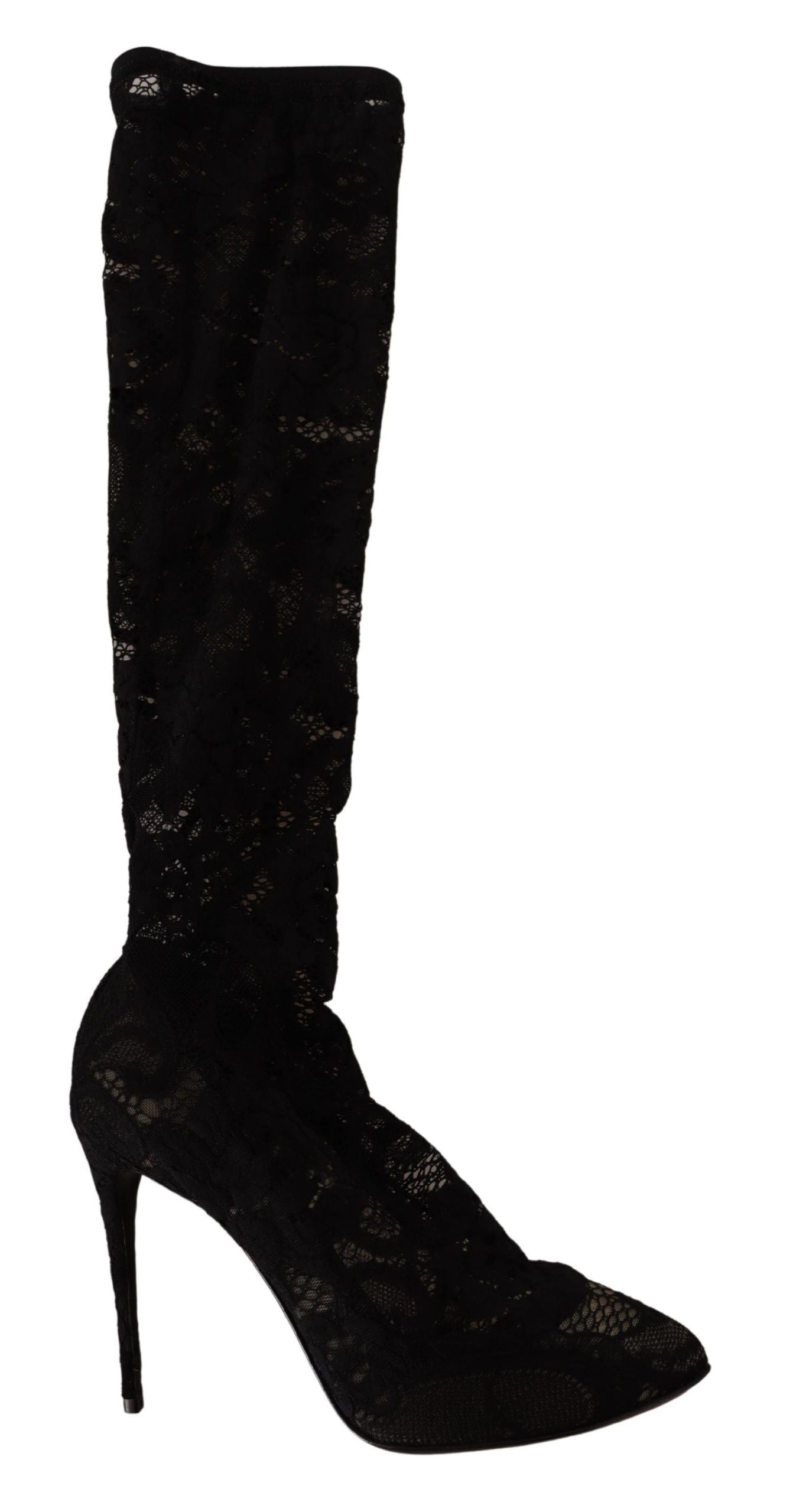 Dolce &amp; Gabbana Elegant stretch sock boots in simple black