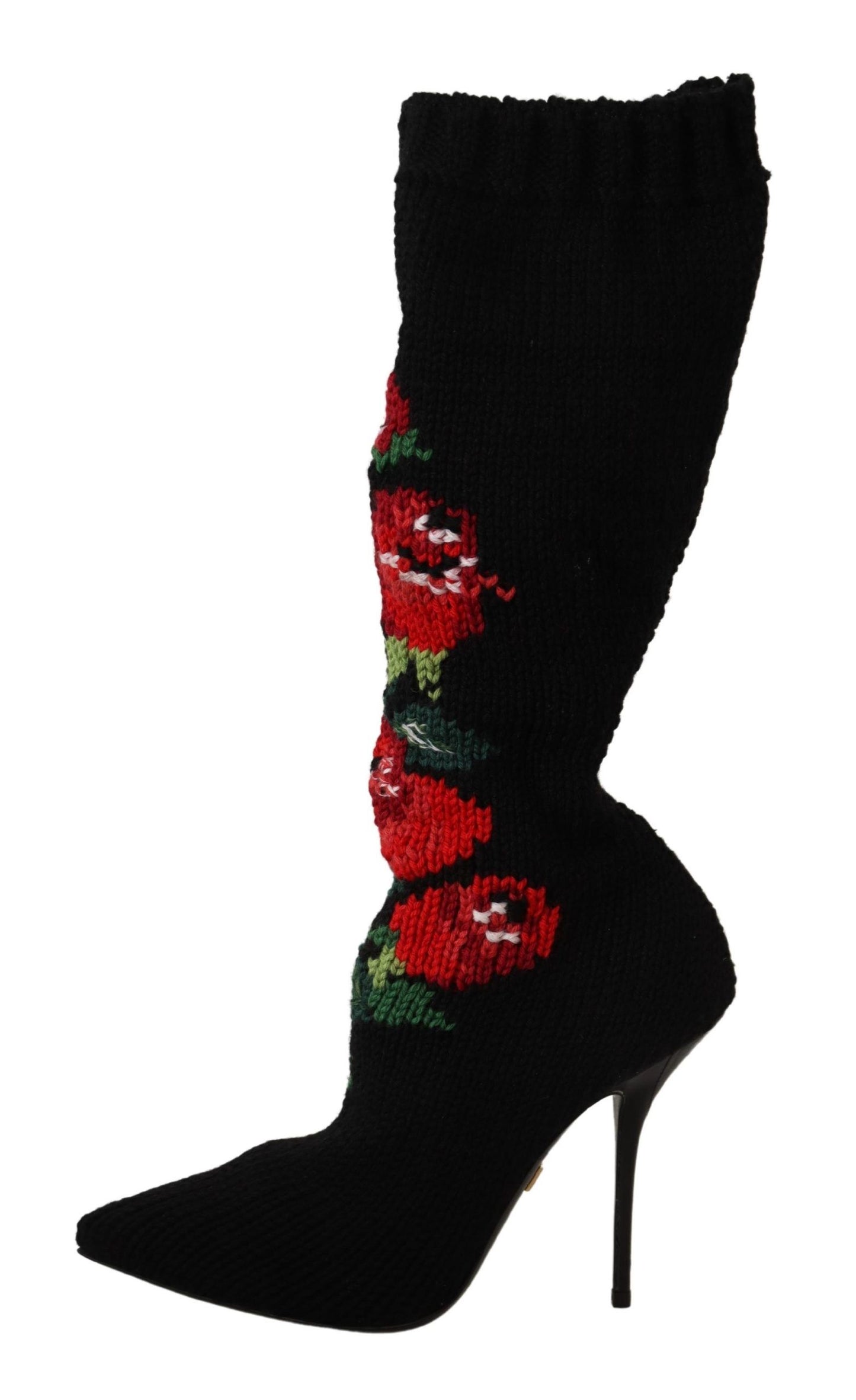 Dolce &amp; Gabbana Elegant sock boots with red rose detail