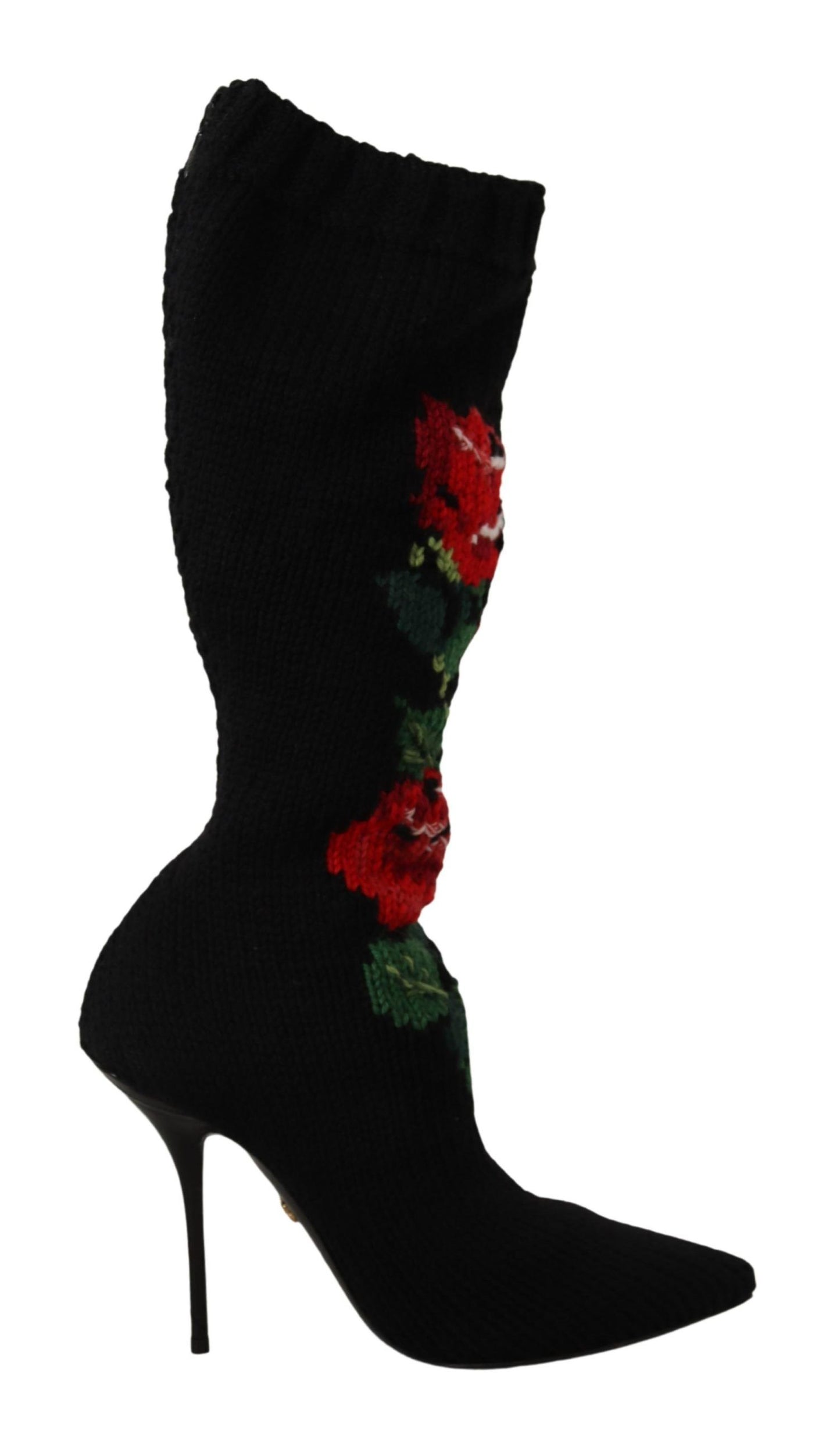 Dolce &amp; Gabbana Elegant sock boots with red rose detail