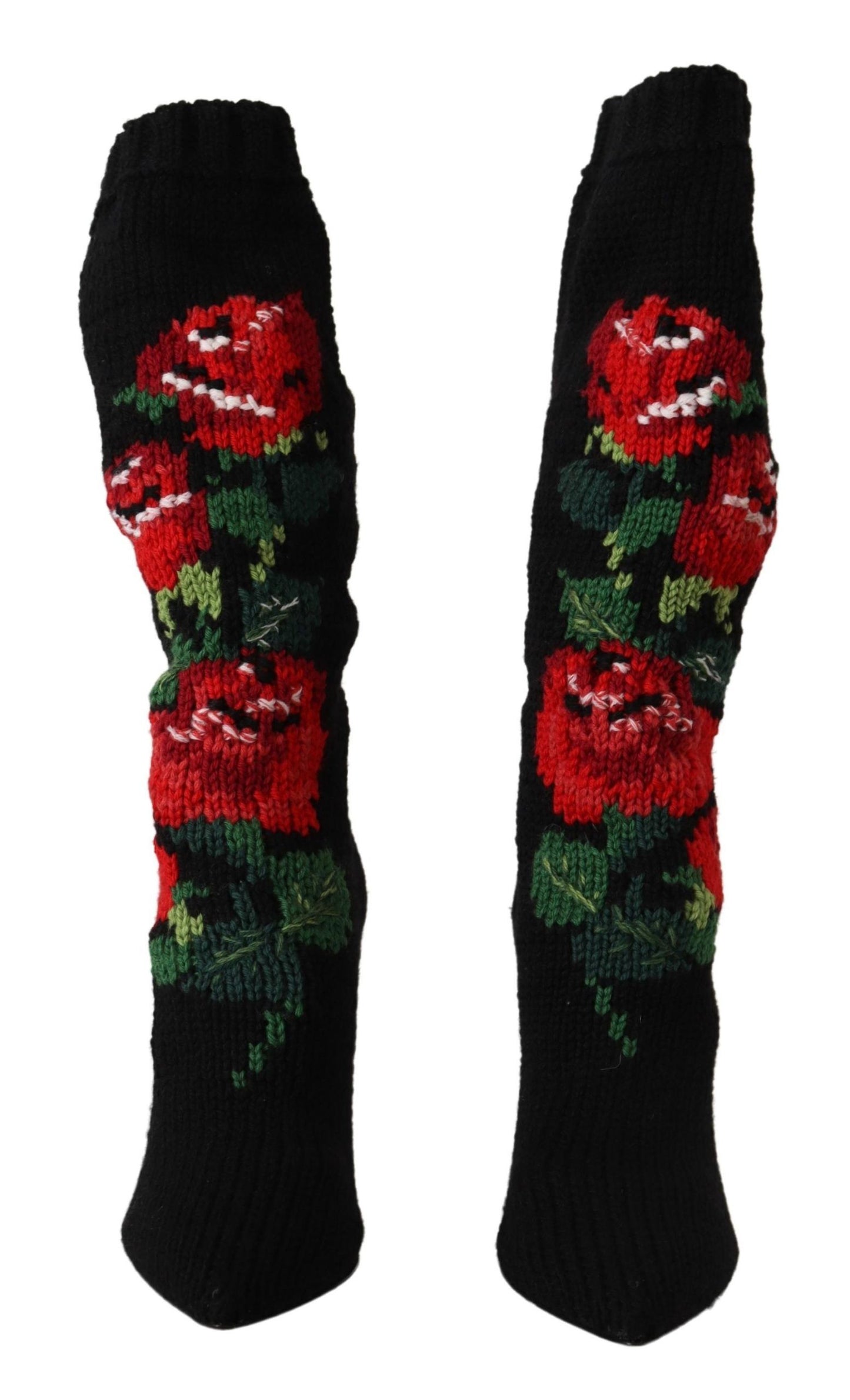 Dolce &amp; Gabbana Elegant sock boots with red rose detail