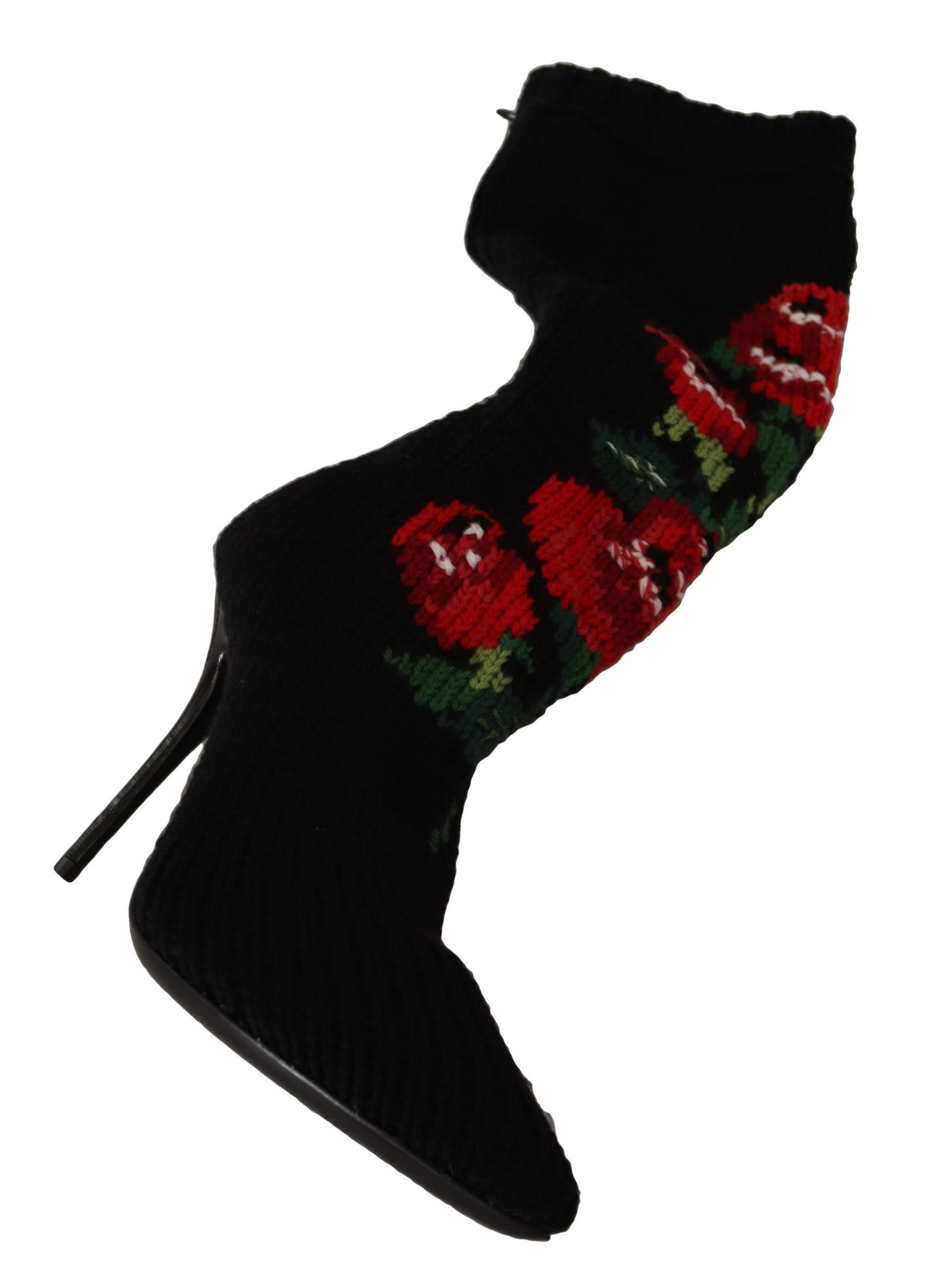 Dolce &amp; Gabbana Elegant sock boots with red rose detail