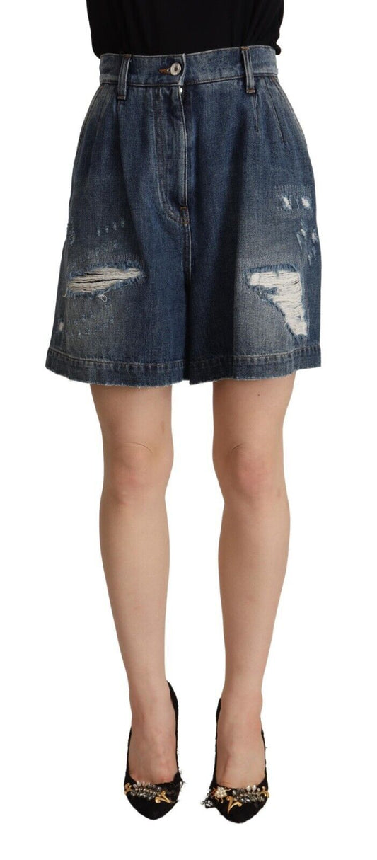 Dolce & Gabbana Schicke Bermudashorts mit hoher Taille im Distressed-Look