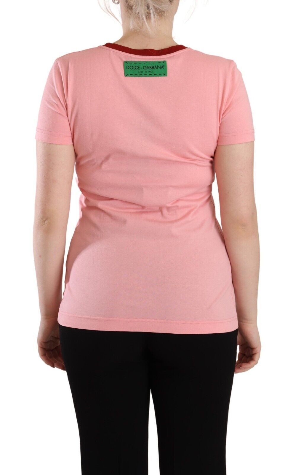 Dolce &amp; Gabbana Chic Pink Logo Crew Neck T-Shirt