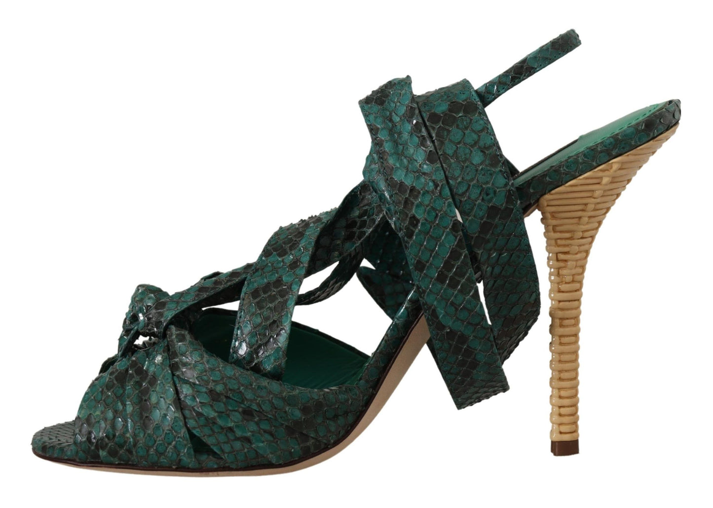 Dolce & Gabbana Elegante grüne Python-Riemenschuhe