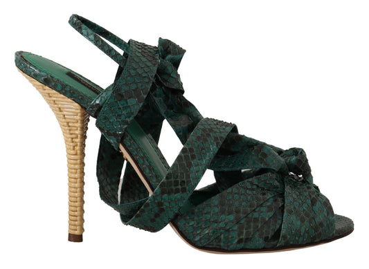 Dolce & Gabbana Elegante grüne Python-Riemenschuhe