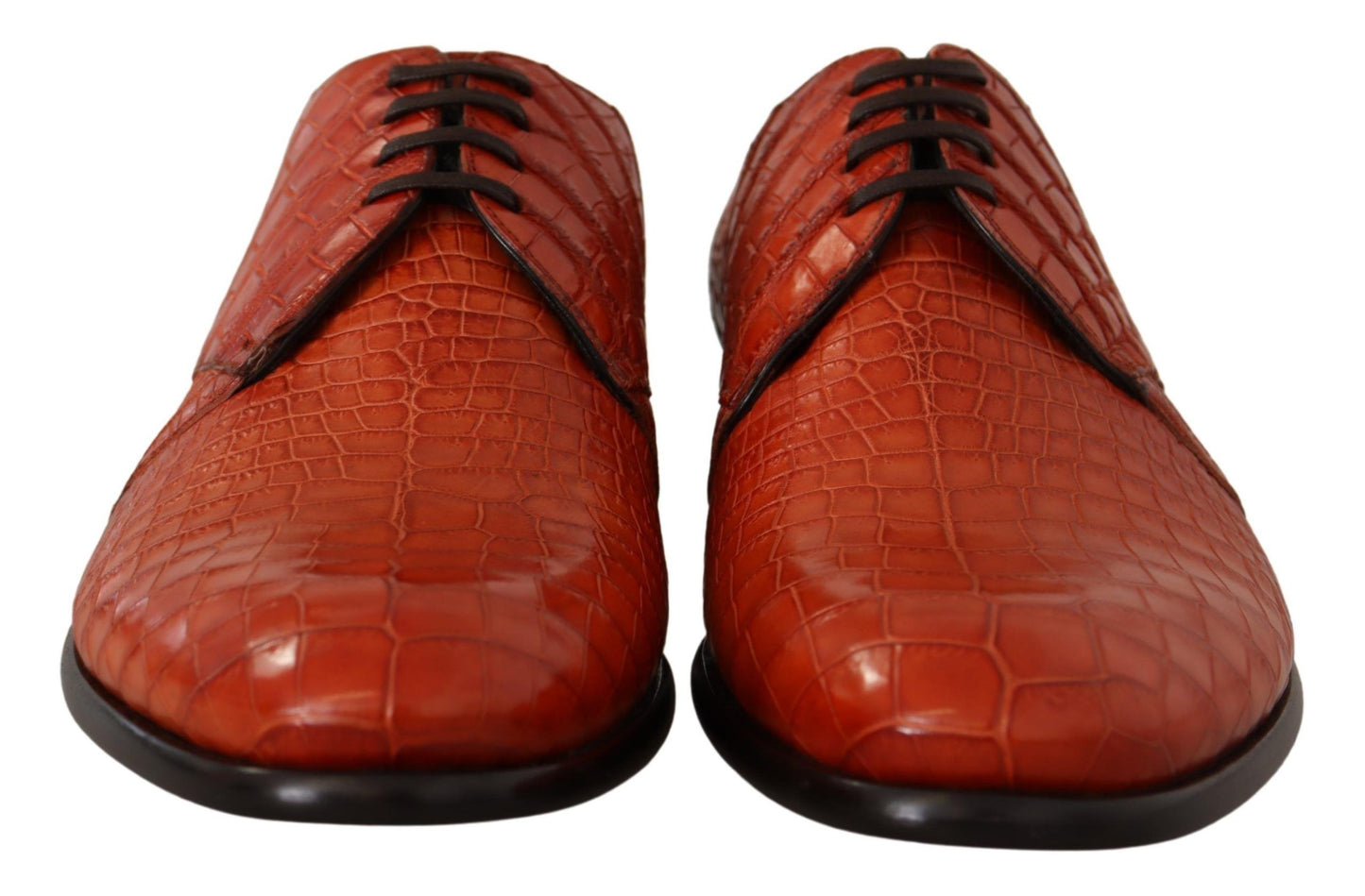 Dolce &amp; Gabbana Exotic Orange Crocodile Leather Lace-Up Shoes