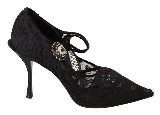 Dolce &amp; Gabbana Elegant Black Lace Stiletto Pumps