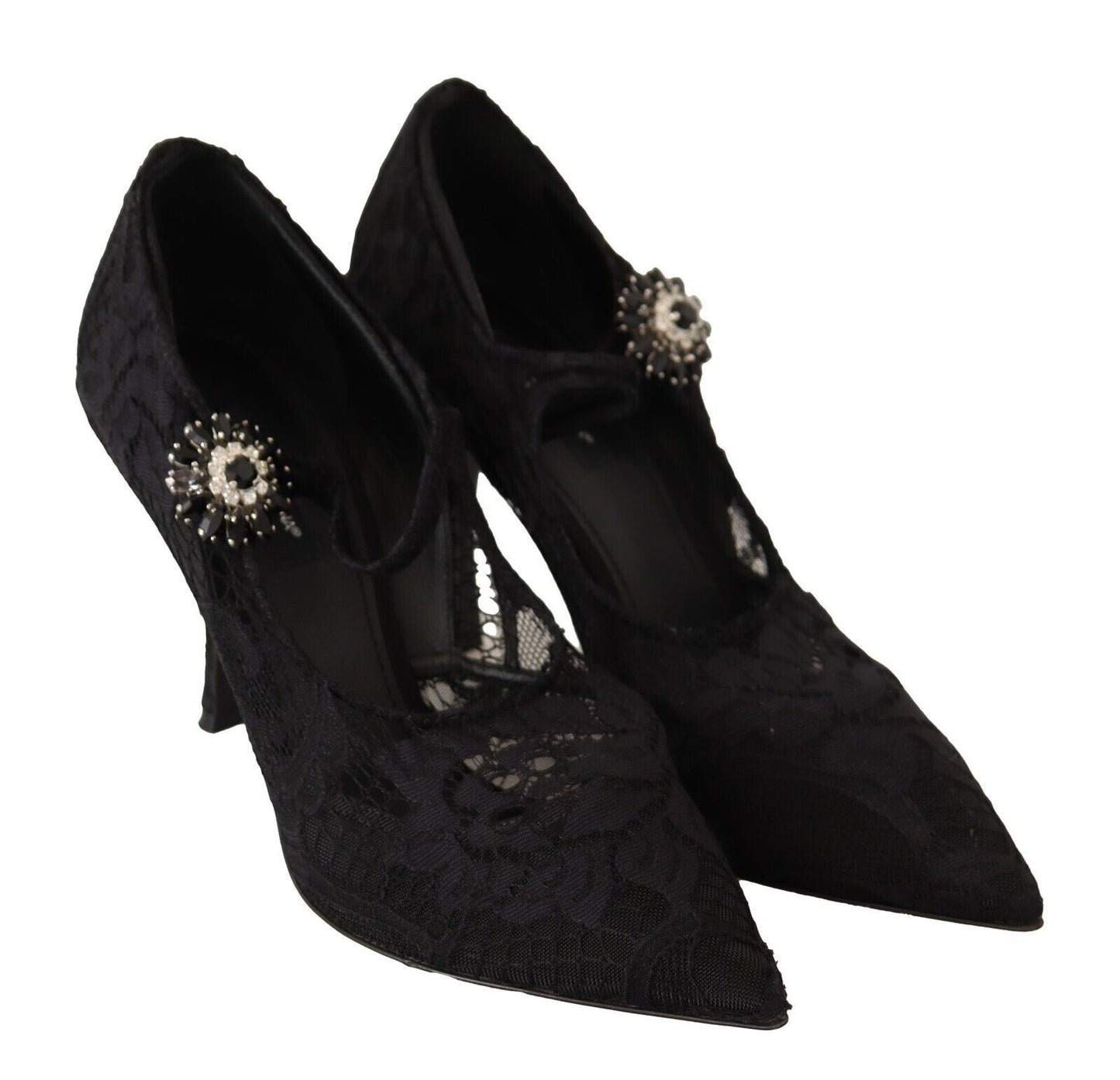 Dolce &amp; Gabbana Elegant Black Lace Stiletto Pumps