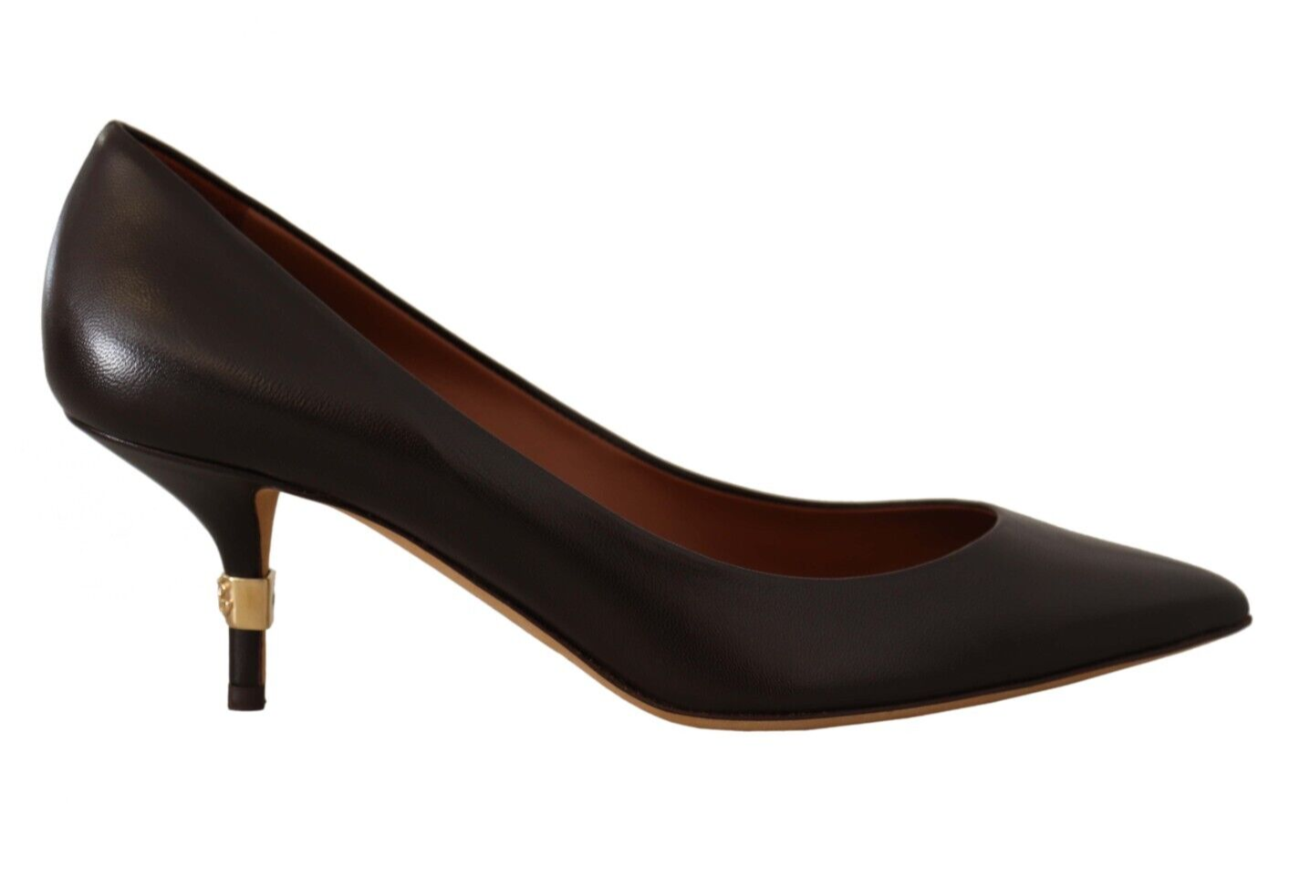 Dolce &amp; Gabbana Elegant Brown Leather Heels Pumps