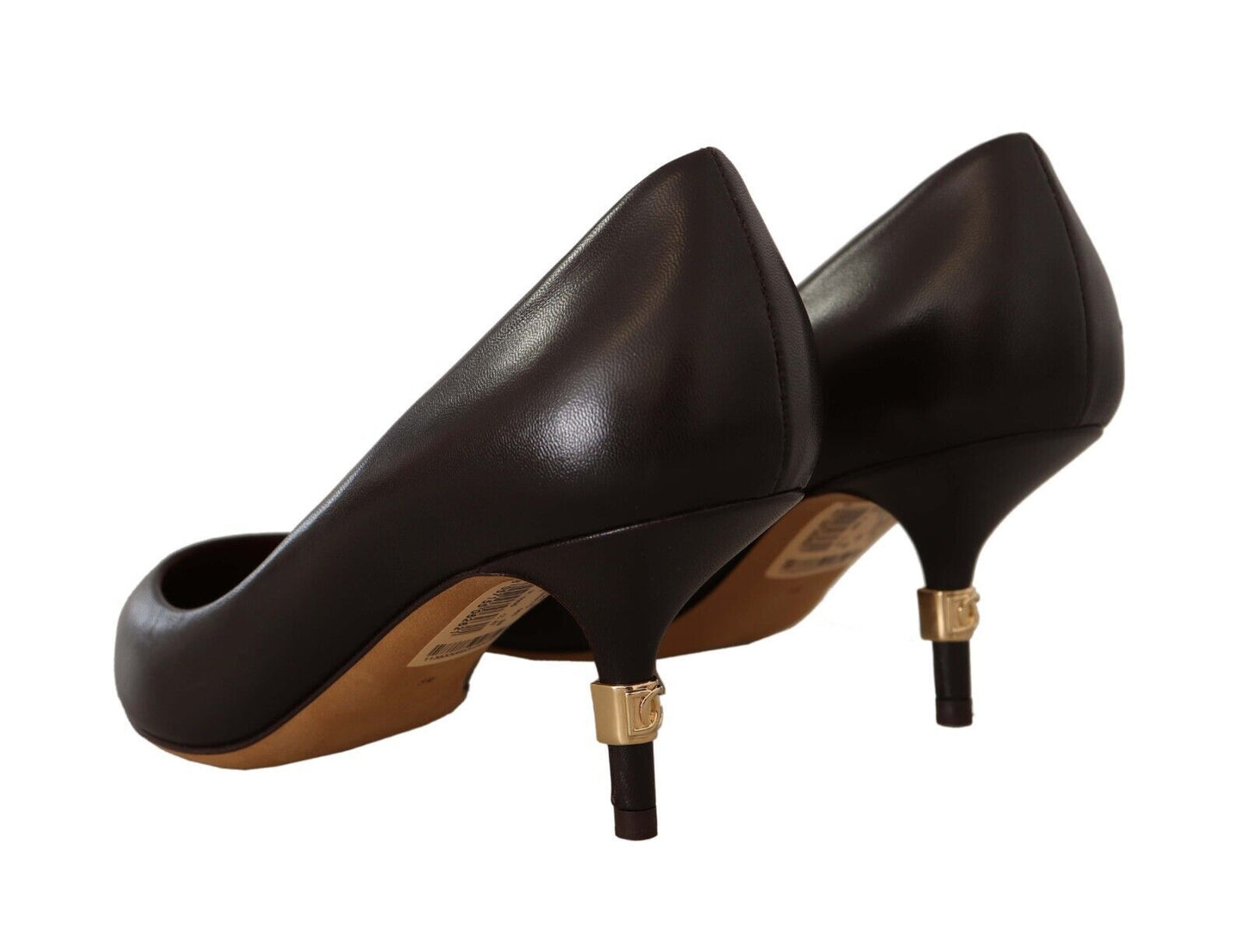 Dolce &amp; Gabbana Elegant Brown Leather Heels Pumps