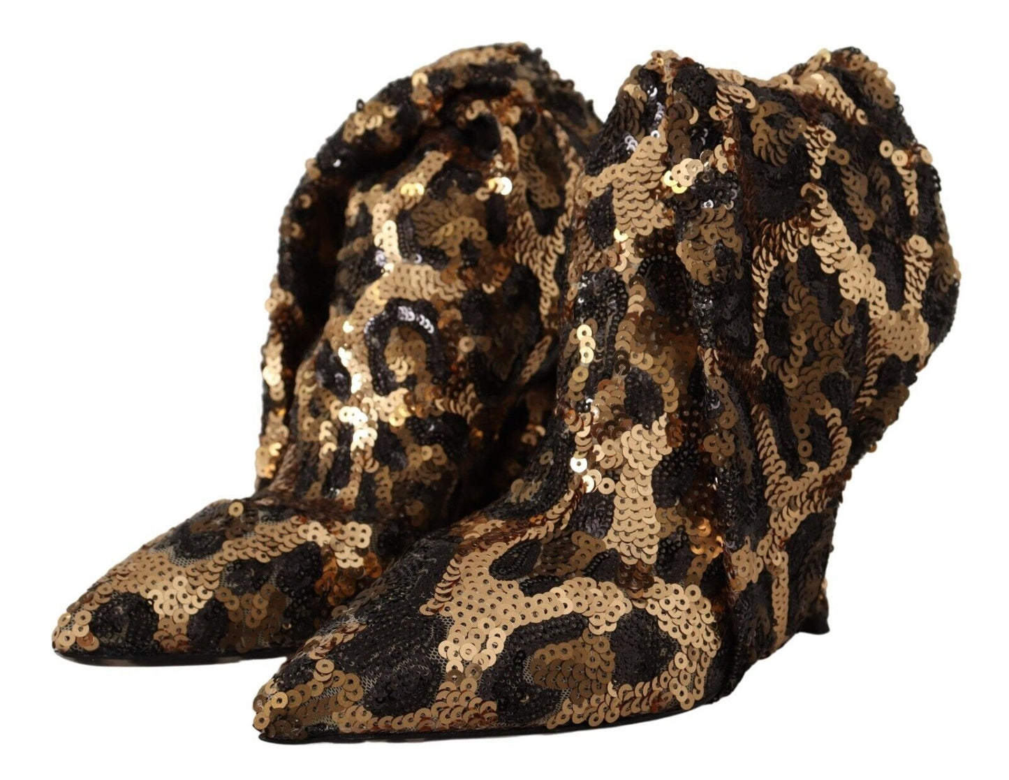 Dolce &amp; Gabbana Elegant knee-high leopard sequin boots