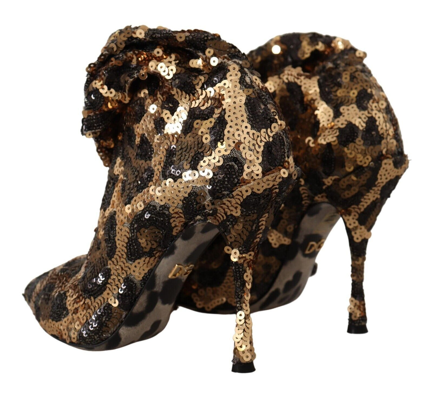 Dolce &amp; Gabbana Elegant knee-high leopard sequin boots