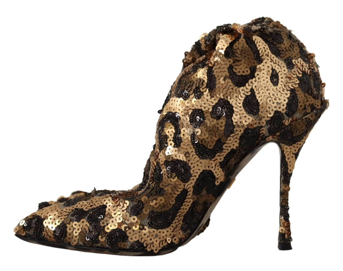 Dolce &amp; Gabbana Elegant knee-high leopard sequin boots