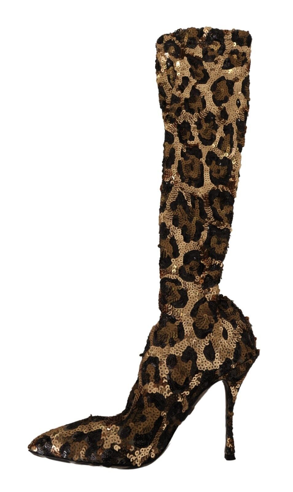 Dolce &amp; Gabbana Elegant knee-high leopard sequin boots