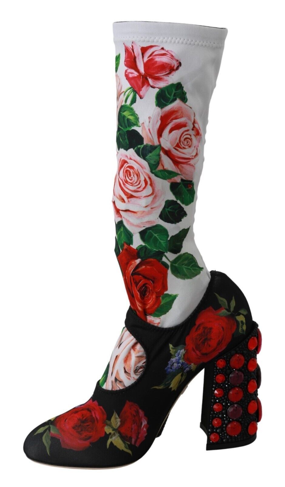 Dolce &amp; Gabbana Floral Embellished Sock Boots