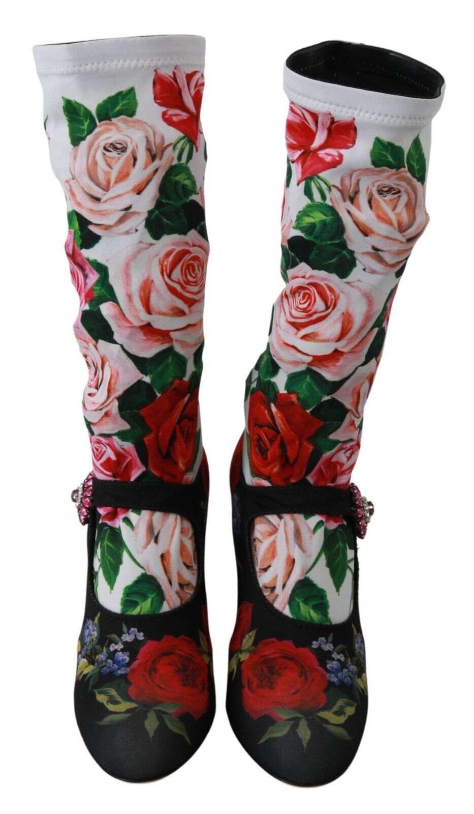 Dolce &amp; Gabbana Floral Embellished Sock Boots