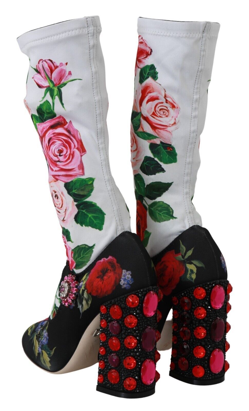 Dolce &amp; Gabbana Floral Embellished Sock Boots