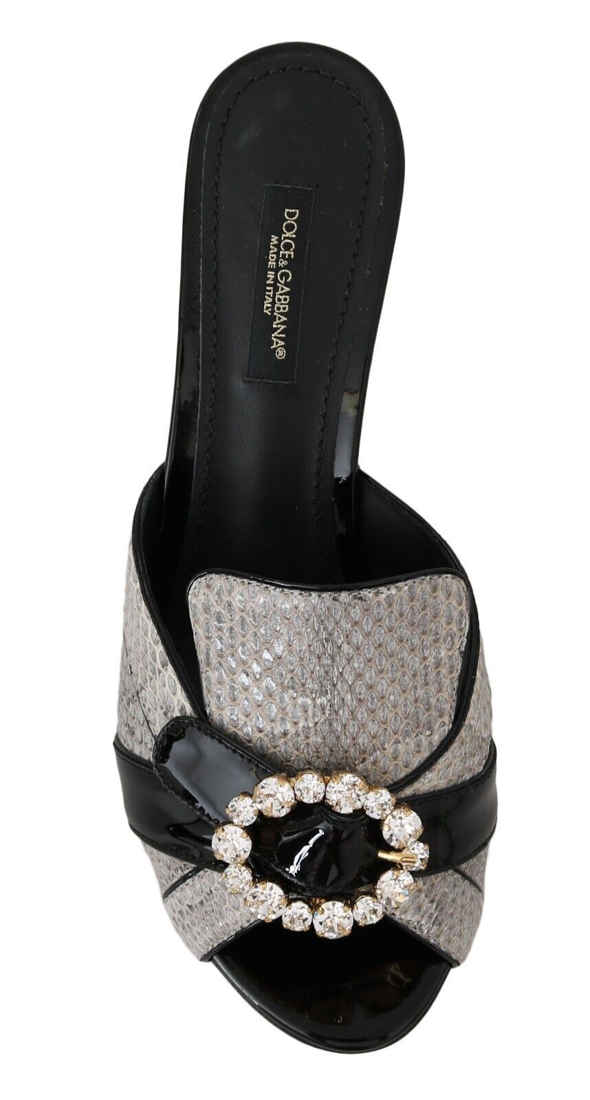 Dolce &amp; Gabbana exotic leather sandals with crystal embellishments