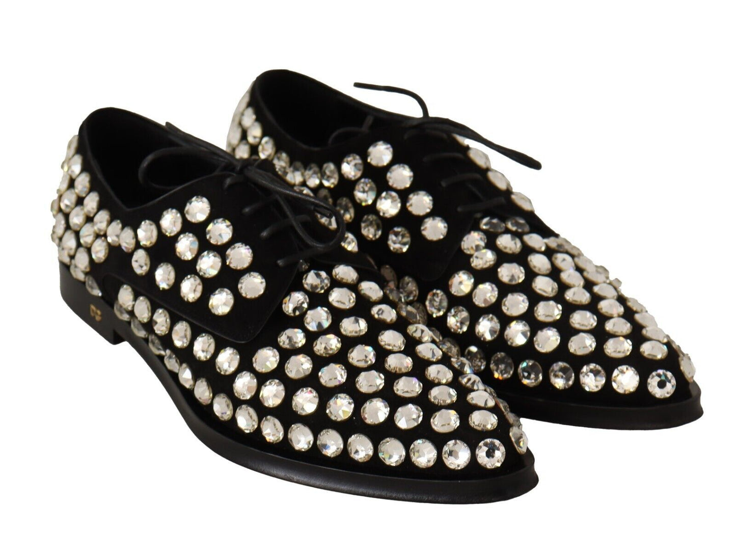 Dolce &amp; Gabbana Elegant crystal-embellished lace-up flats