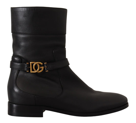 Dolce &amp; Gabbana Elegant Leather Biker Boots