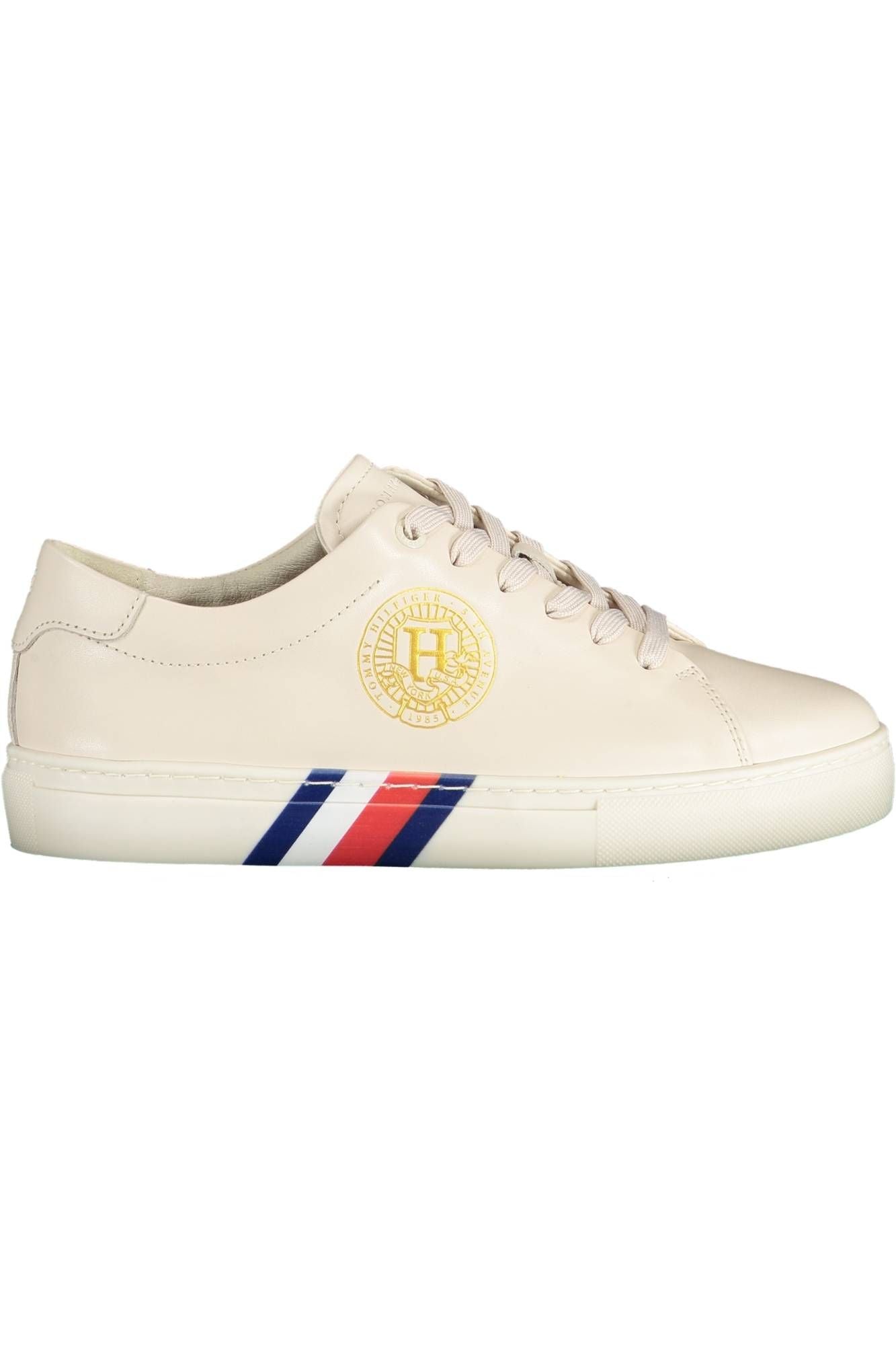 Tommy Hilfiger beige leather women's sneakers