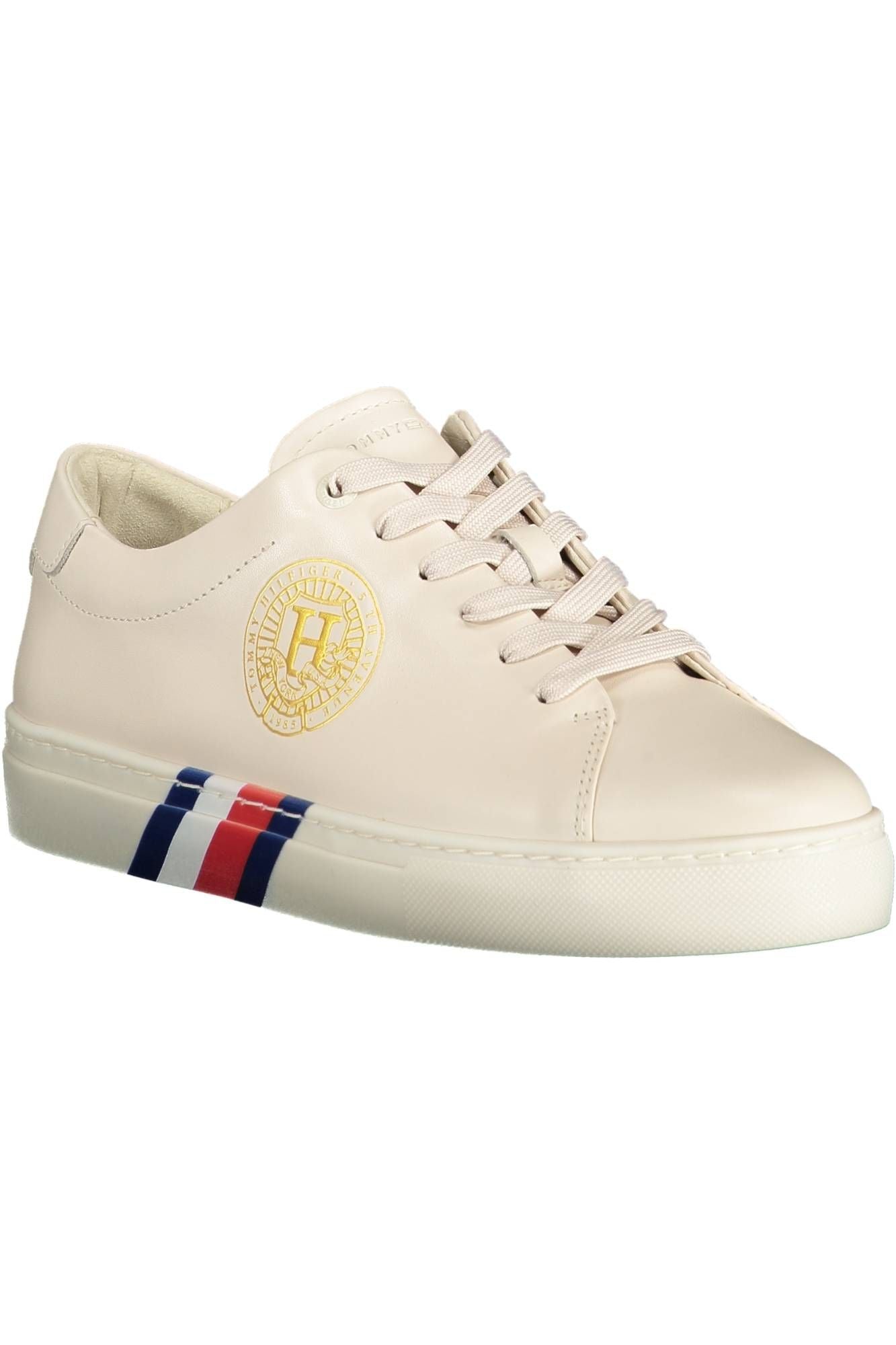 Tommy Hilfiger beige leather women's sneakers