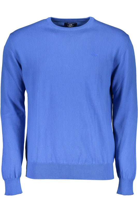 La Martina Blue Cotton Sweater for Men