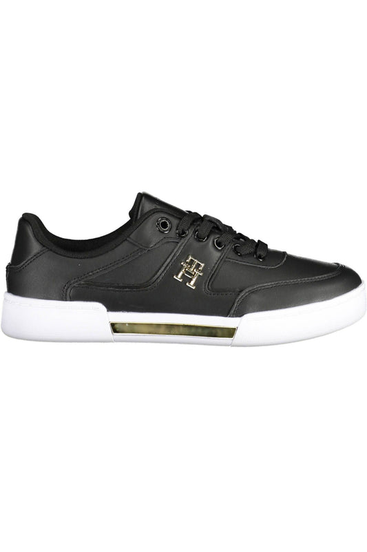 Tommy Hilfiger Black Leather Women's Sneakers