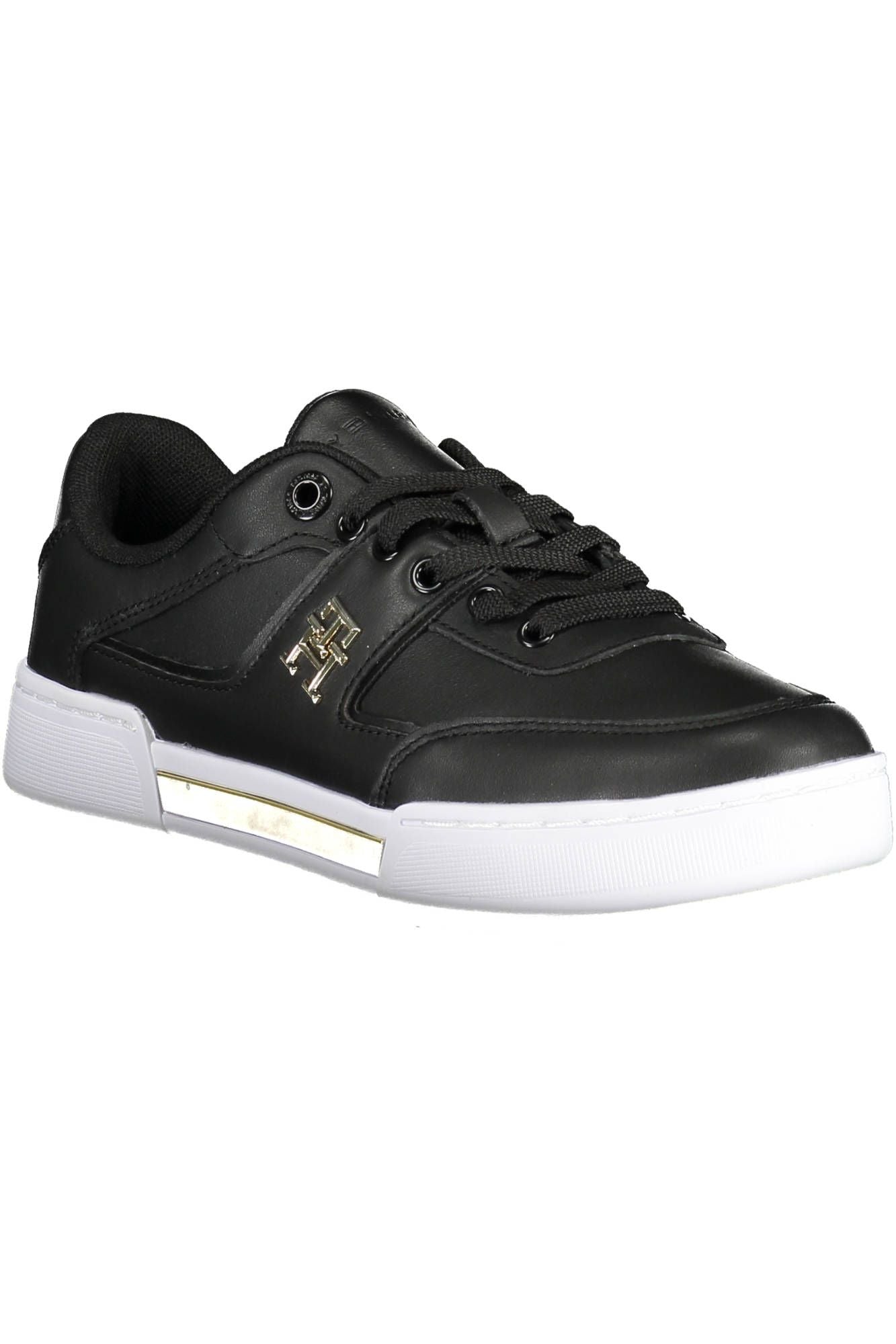 Tommy Hilfiger Black Leather Women's Sneakers