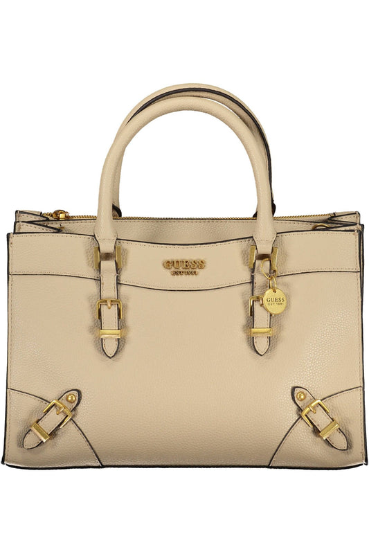 Guess Jeans Beige Polyethylen Frauen Handtasche