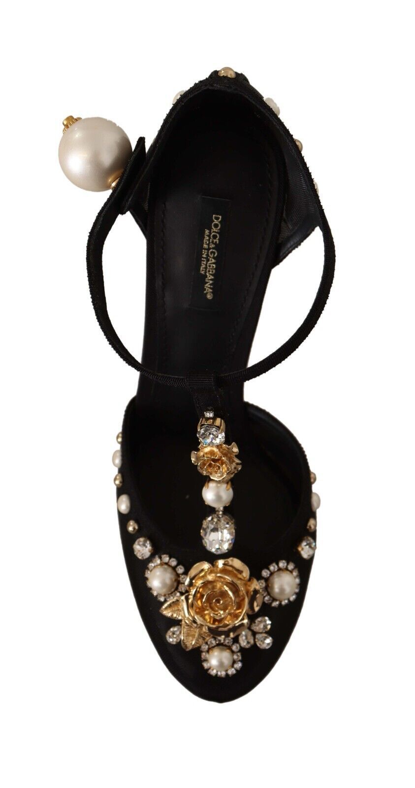 Dolce &amp; Gabbana Elegant Embellished T-Strap Heels Sandals