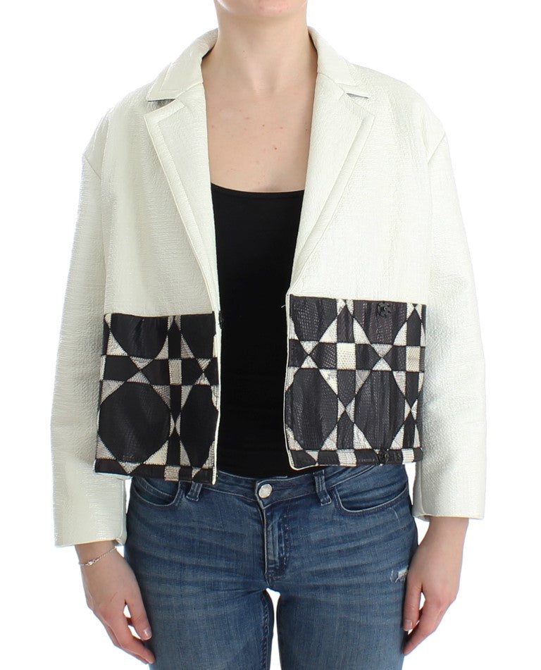 Andrea Pompilio Exclusive black and white leather jacket