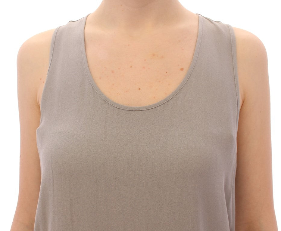 Comeforbreakfast Elegant grey viscose top - timeless style