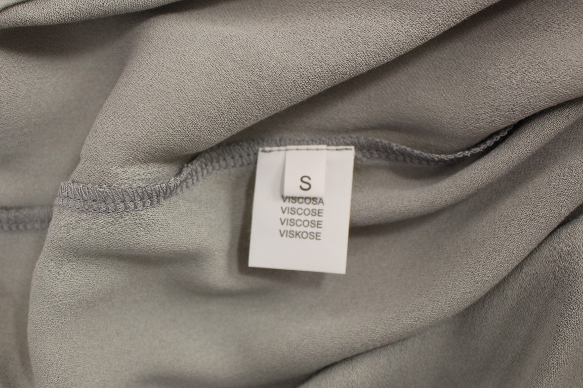 Comeforbreakfast Elegant grey viscose top - timeless style