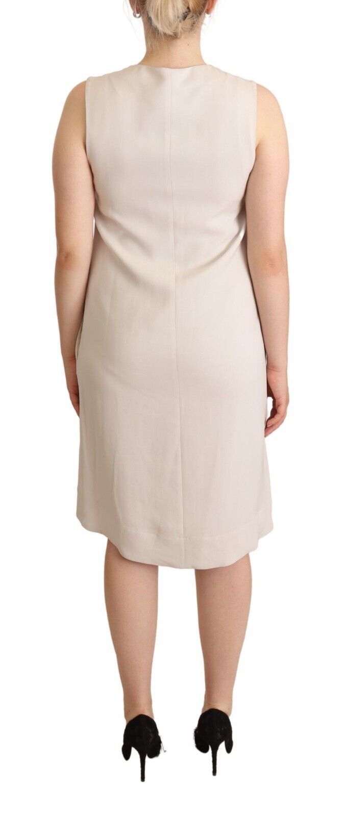 Peserico Chic beige sleeveless sheath dress