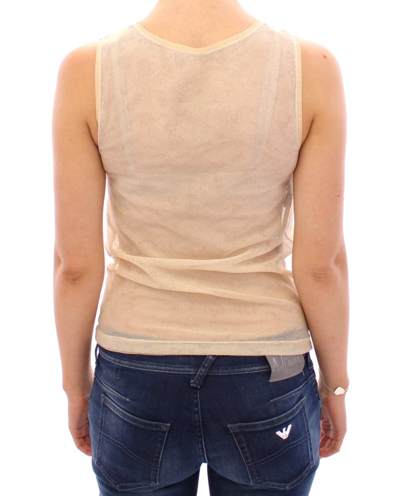 Dolce &amp; Gabbana Elegant beige tank top blouse