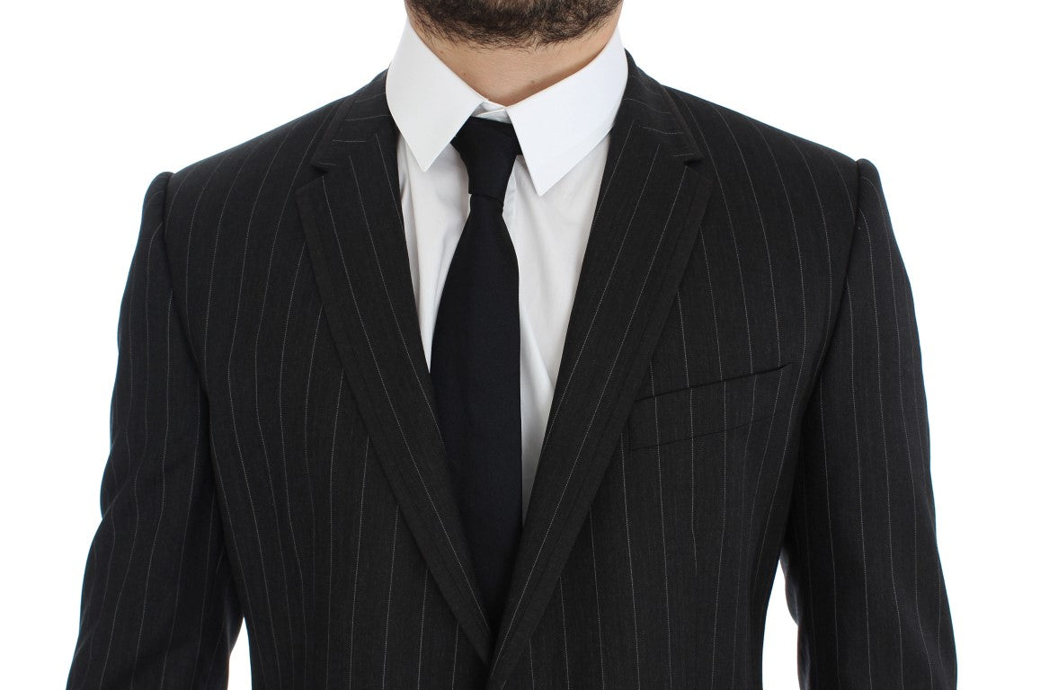 Dolce &amp; Gabbana Chic grey striped wool blazer jacket