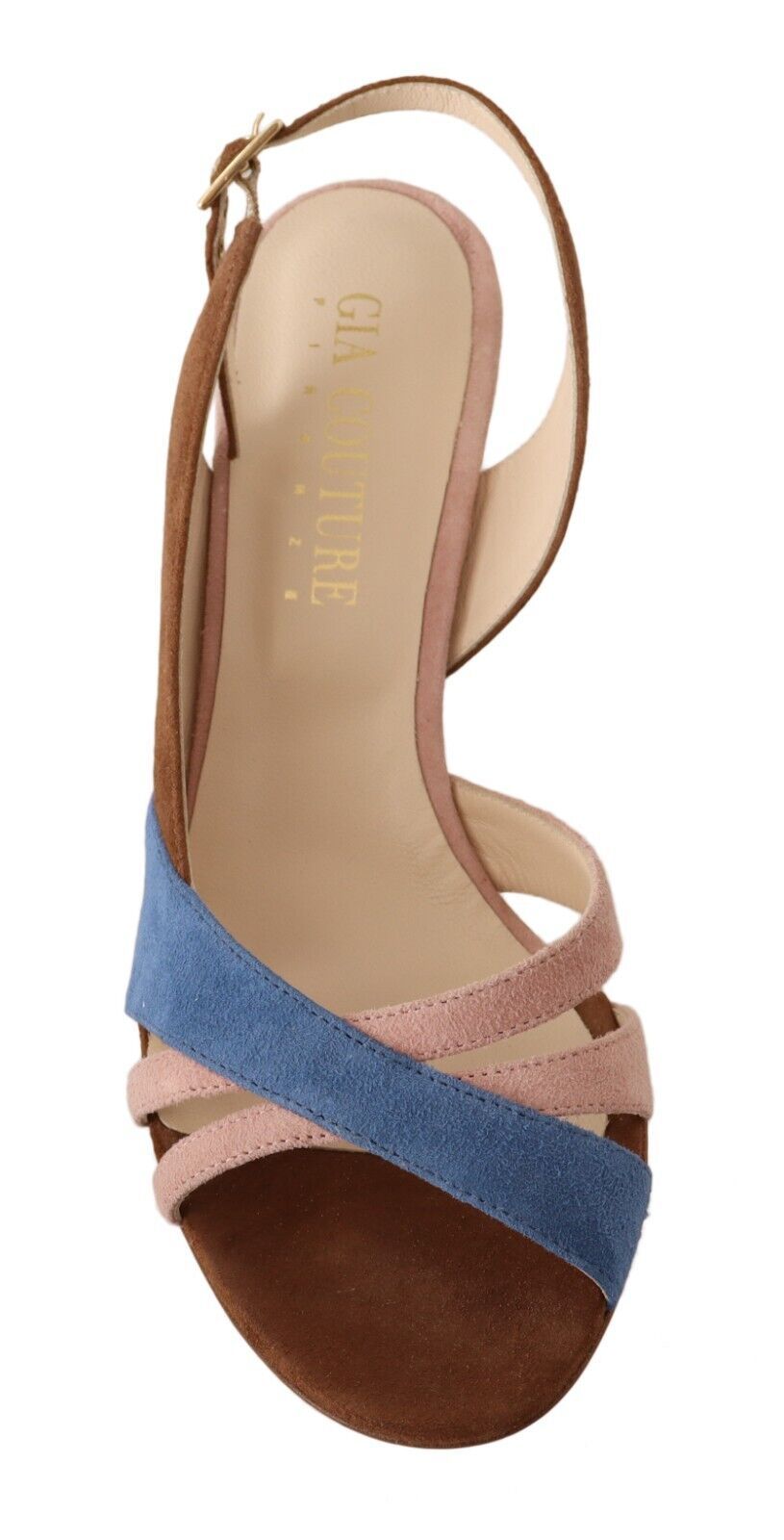 GIA COUTURE Chic Multicolor Suede Sandals with Slingback Heel