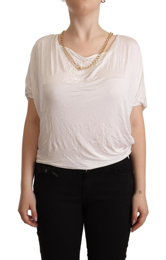 Guess By Marciano Elegant T-Shirt Top with White Gold Chain