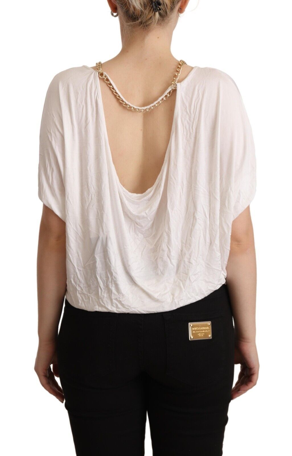 Guess By Marciano Elegant T-Shirt Top with White Gold Chain