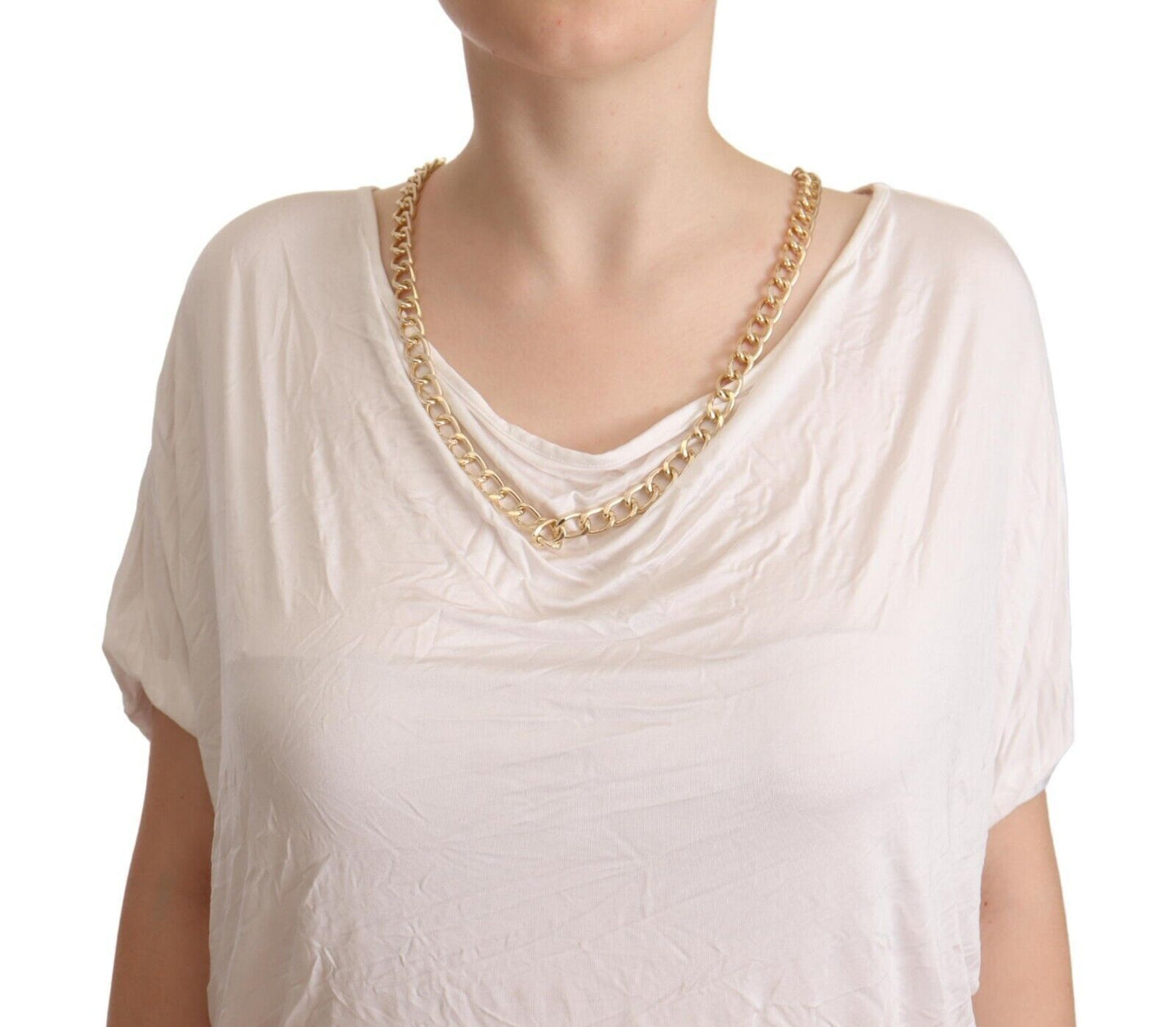 Guess By Marciano Elegant T-Shirt Top with White Gold Chain