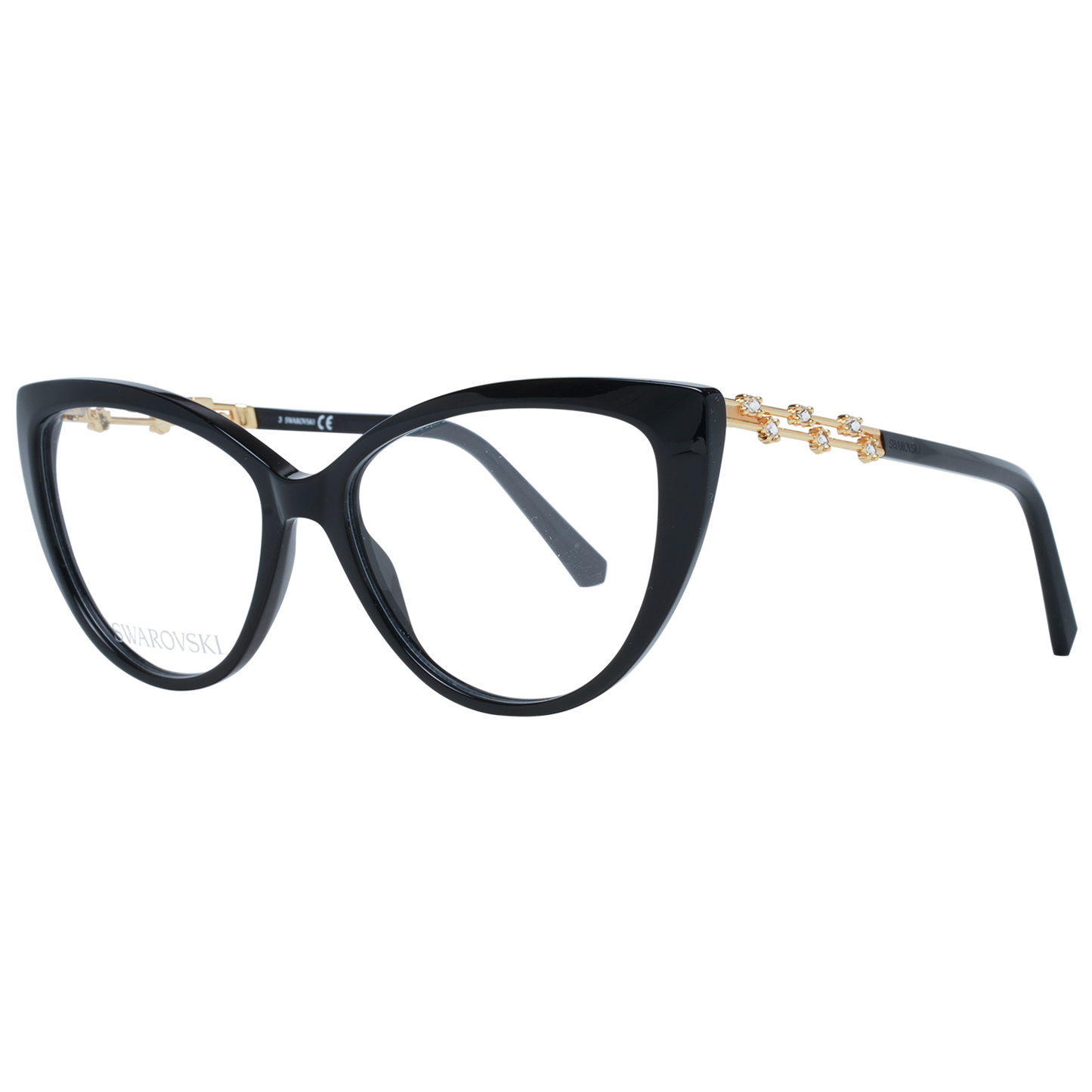 Swarovski Elegant black designer glasses with cat eyes