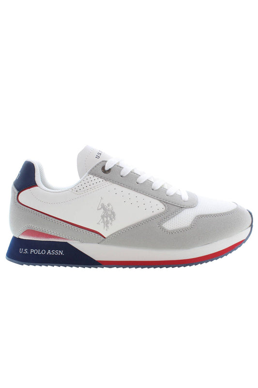 US POLO ASSN. White Polyester Men's Sneakers